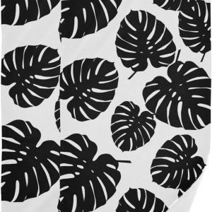 Paquete de 2 toallas de mano de hojas de palma blancas y negras para baño, toallas de baño absorbentes de microfibra con hojas tropicales, toallas Paquete de 2 toallas de mano de hojas de palma blancas y negras para baño, toallas de baño absorbentes de microfibra con hojas tropicales, toallas