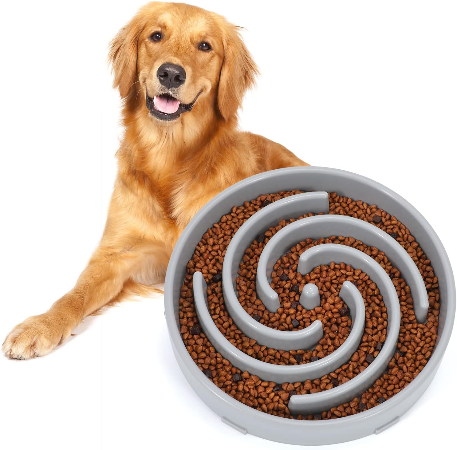 Cuencos de alimentación lenta para perros grandes y medianos antideslizantes, cuenco de rompecabezas para mascotas, platos de alimentación más