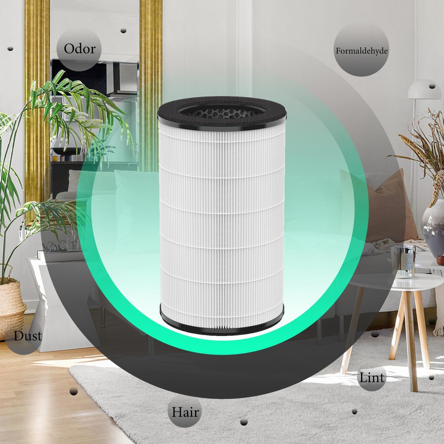 Filtro de repuesto AP-T30, compatible con purificador de aire Homedics AP-T30, AP-T30WT, AP-PET35, AP-PET35-WT, reemplazo del filtro de purificador