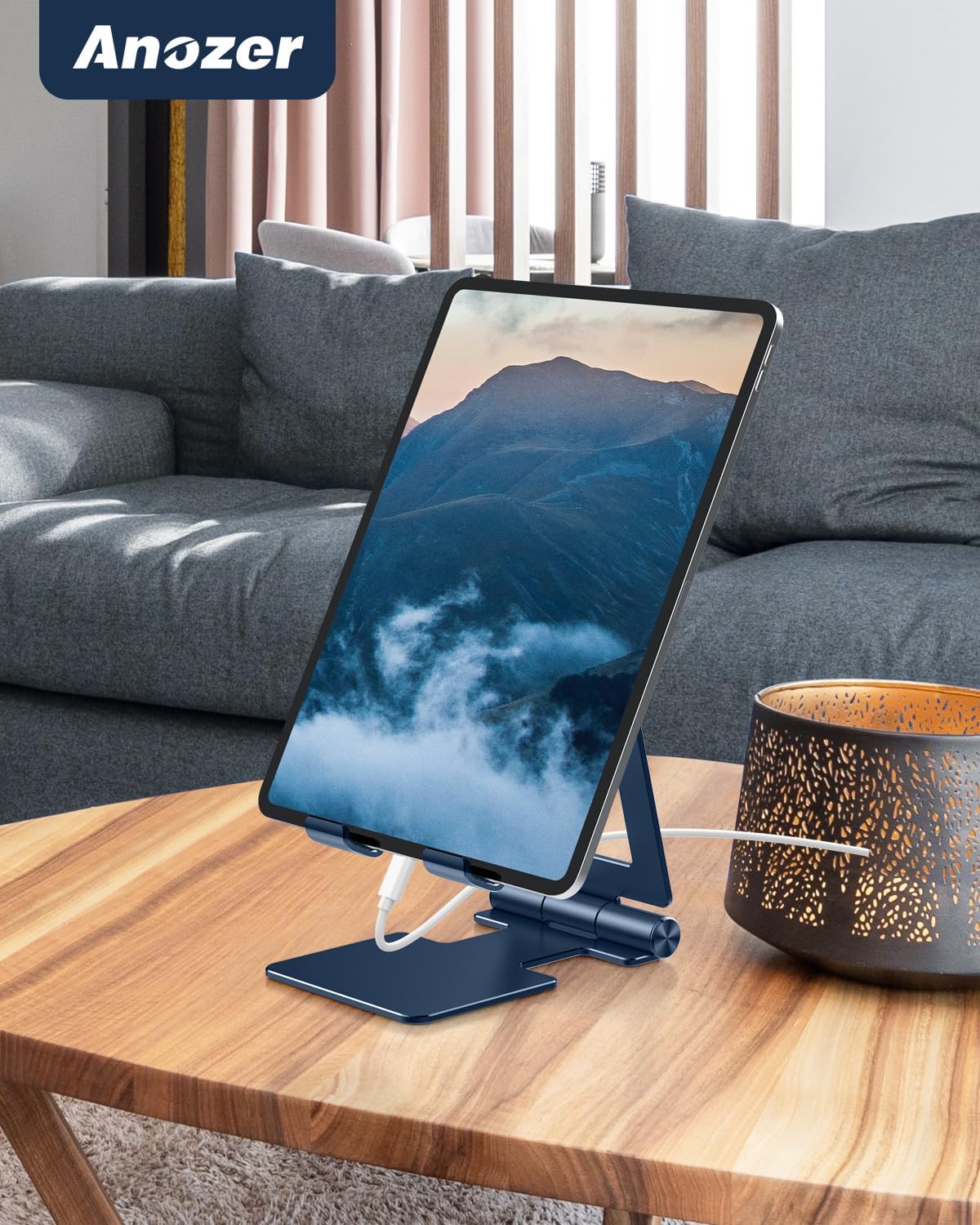 Anozer Soporte para tablet, ajustable y plegable de aluminio para iPad, diseñado para iPad Air 54 2022, para iPad Mini 65, iPad 10.2, iPad Pro