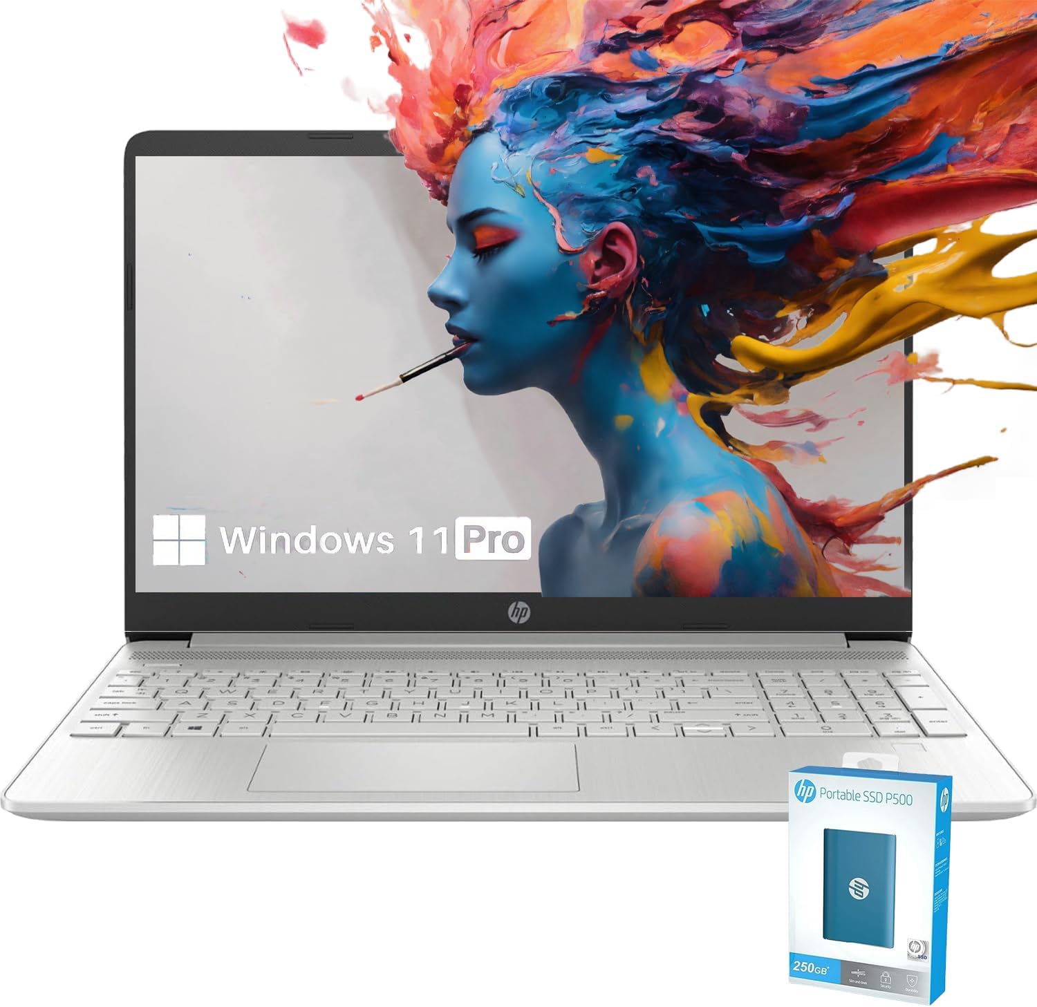 HP Newest Laptop, 15.6″ FHD (1920×1080) Display, Core i3-1215U 6-Core Processor, 8GB RAM, 512GB PCIe SSD, Fingerprint Reader, SD Card Reader, Thin &