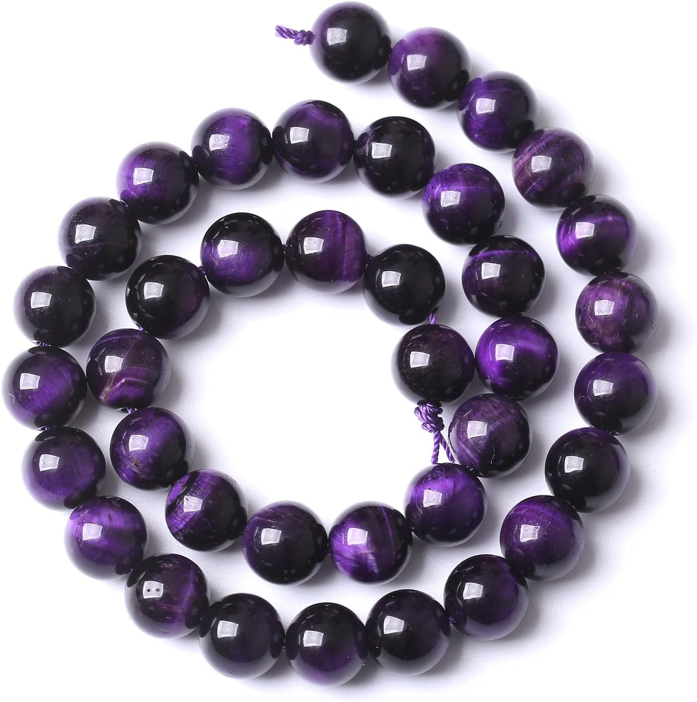 90 cuentas AAA de ojo de tigre púrpura de 0.157 pulgadas (0.157 in) con cuentas de piedras preciosas naturales, cristal curativo, energía curativa,
