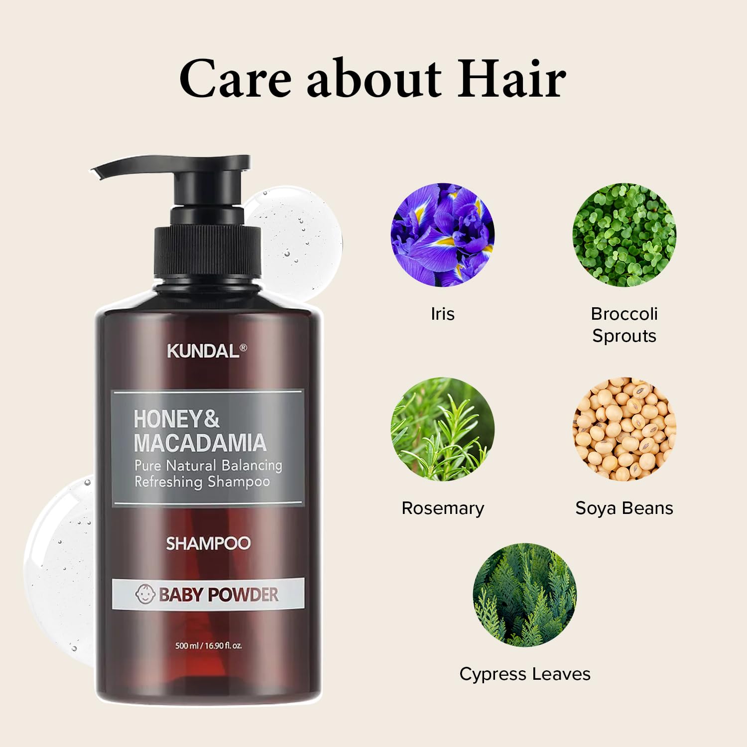 Kundal Honey&Macadamia Hydro-Intensive Protein Premium Nature Hair Shampoo English Rose Sin sulfato, aceite de macadamia para el cuidado de hiar