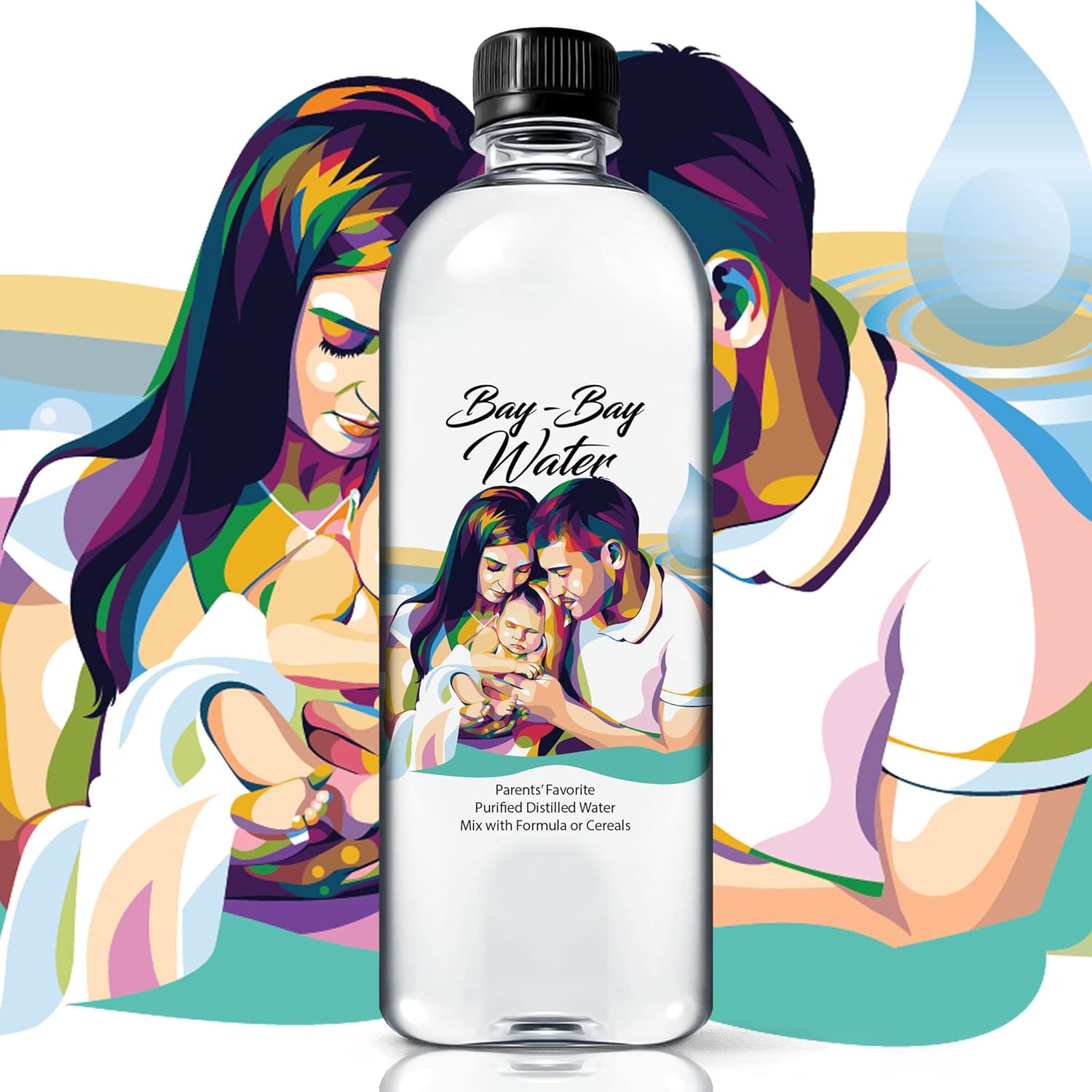 Bay Bay Water – Agua destilada purificada para bebés – 16.9 onzas – Uso para beber diariamente, fórmula infantil, leche y cereales para bebés – Sin