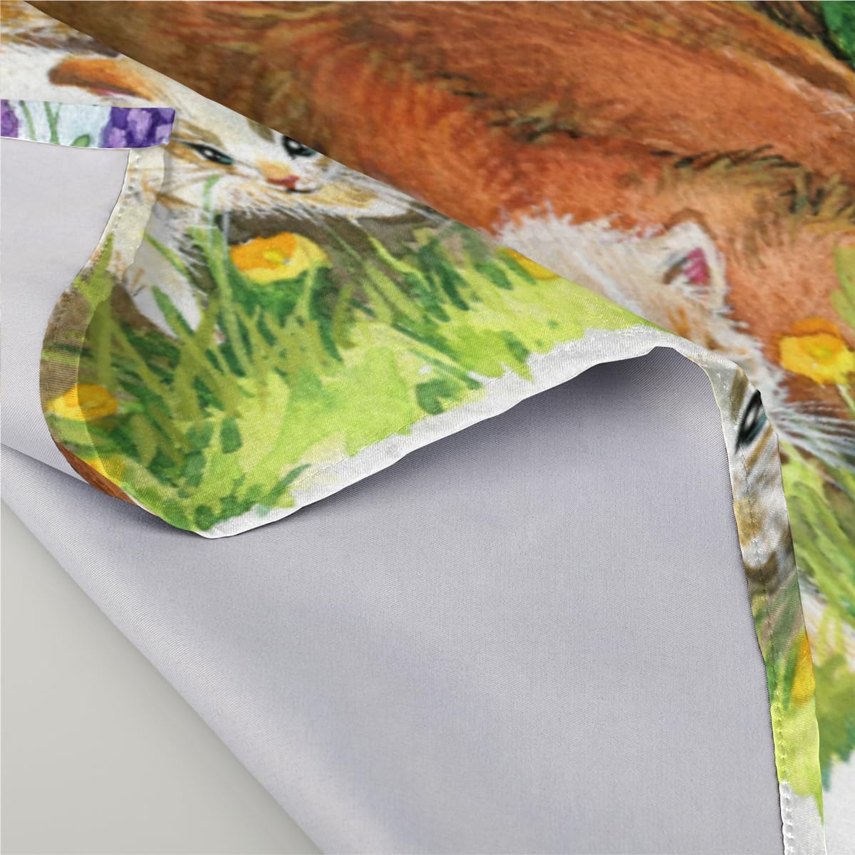 Cloth Napkins Set of 6 Floral Horse 20×20 Inch Cloth Napkins Horse and Kitten Washable Reusable Kitchen Dinner Napkins Table Decor for Wedding,