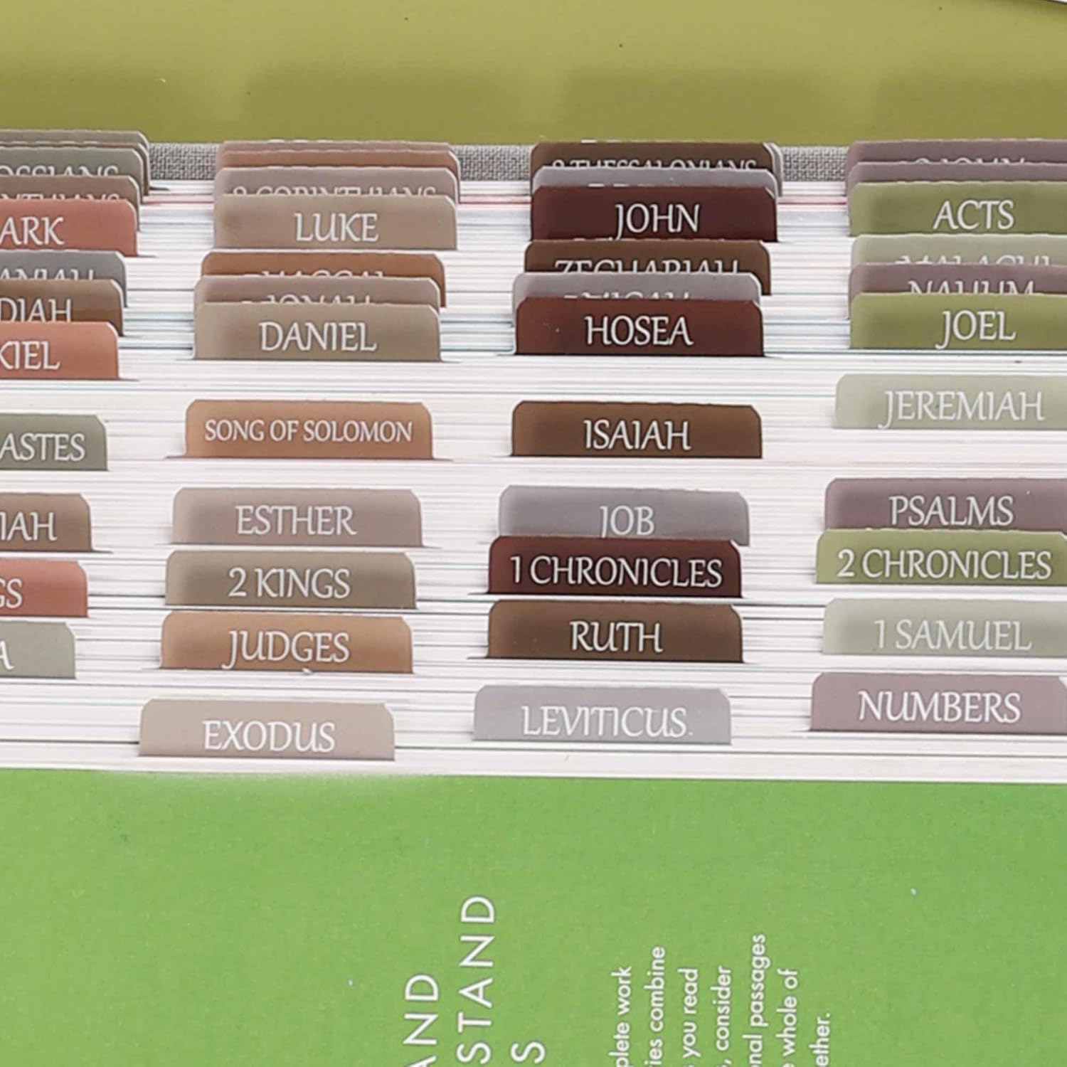 Pestañas laminadas de la Biblia, calcomanías de impresión grande de reposicionamiento, pestañas bíblicas fáciles de leer y aplicar para mujeres y