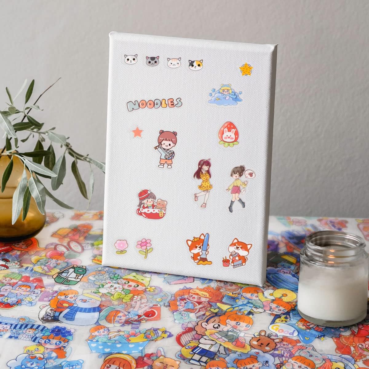 Calcomanías de letras kawaii japonesas de papelería, 100 hojas, lindas calcomanías de álbumes de recortes, calcomanías Kuromi para hacer tarjetas,