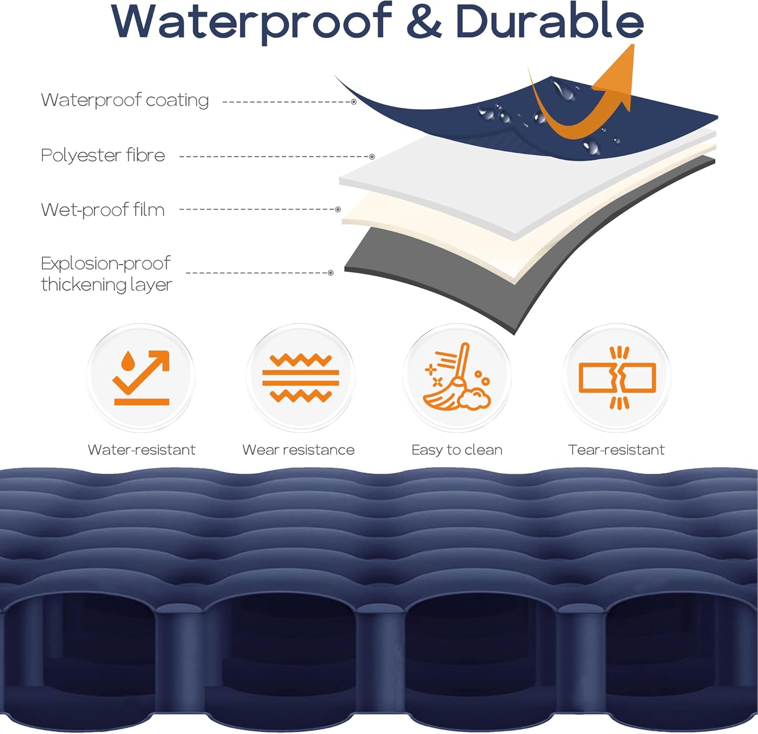 PORTAL Colchoneta inflable extra gruesa de 3.9 pulgadas para acampar, colchoneta de dormir con almohada, bomba de pie incorporada, bolsa de