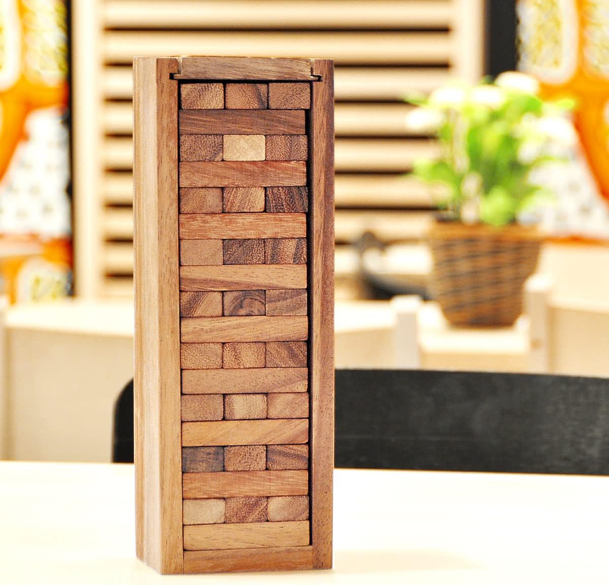Logica Puzzles Art. Condo L – Torre apilable en madera fina, tamaño grande, diversión para toda la familia