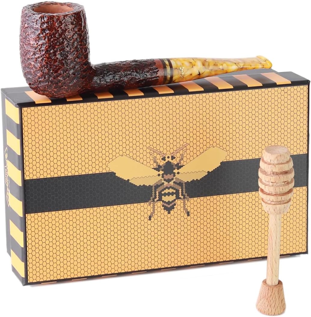 Miele Honey Pipe – Tubos de madera hechos a mano Savinelli Tobacco Pipe con acabado rústico (111 KS)