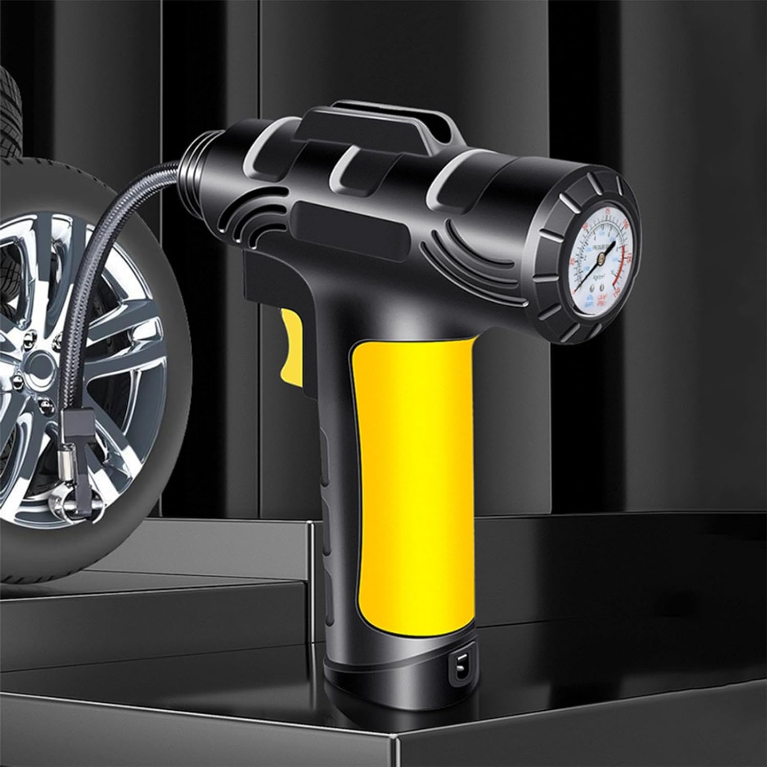 Inflador automático de neumáticos de 12 V, compresor A-ir – Bomba de neumáticos portátil con medidor de presión digital, bomba de inflado recargable