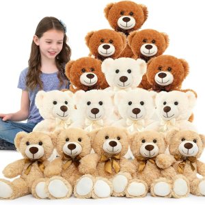 MorisMos Paquete de 15 osos de peluche pequeños de peluche, osos de peluche al por mayor, regalos para niños, oso de peluche de 14 pulgadas a granel MorisMos Paquete de 15 osos de peluche pequeños de peluche, osos de peluche al por mayor, regalos para niños, oso de peluche de 14 pulgadas a granel