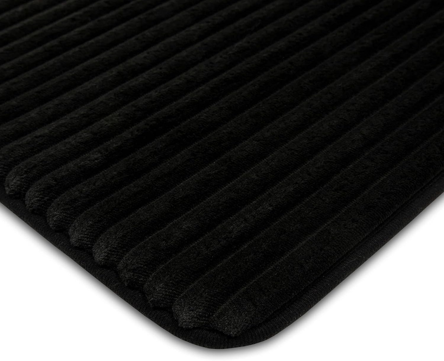 Mohawk Home Augusta – Tapete de baño de 17 x 24 pulgadas, color negro, lavable a máquina, antideslizante