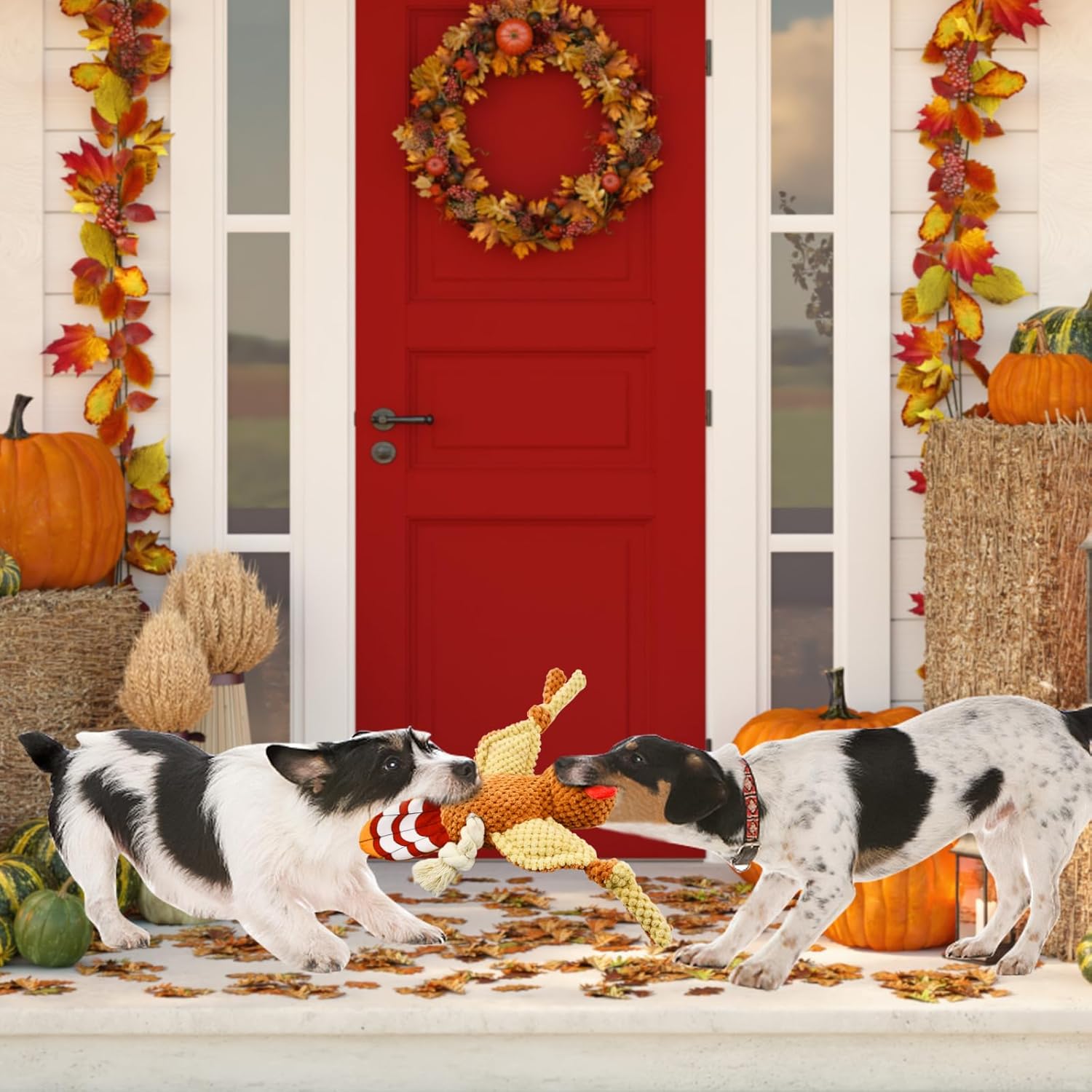 Vehomy Juguetes de Halloween para perros, juguetes chirriantes para perros de Acción de Gracias, calabaza, Acción de Gracias, pavo, juguete