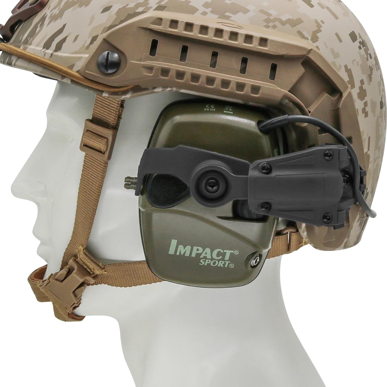 Adaptador de riel ARC para casco táctico de la serie rápida Cascos compatibles con Howard Leight Impact Sport Modelo de producto R – 01526