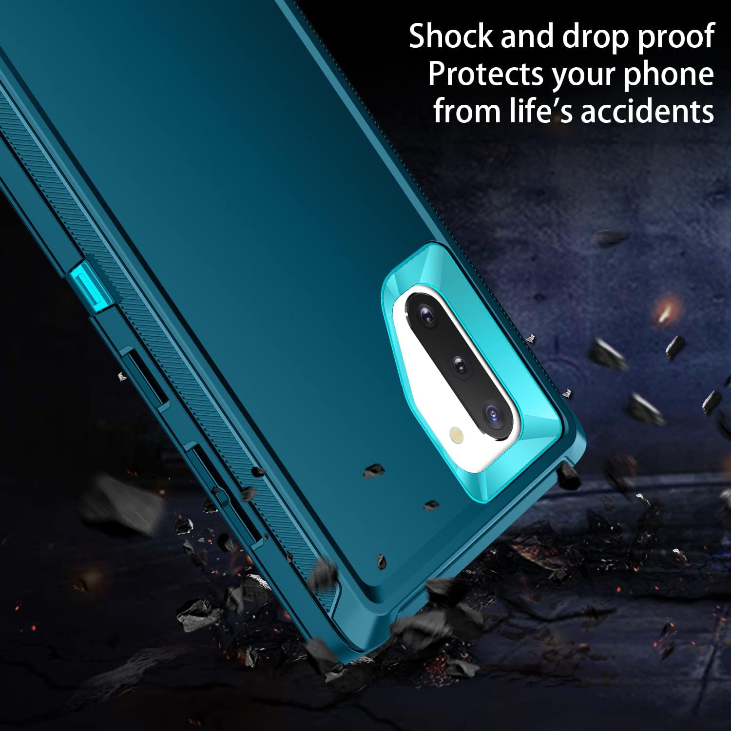 Funda para Galaxy Note 10, a prueba de golpes, protección de cuerpo completo de 3 capas sin protector de pantalla, funda rígida resistente de alto