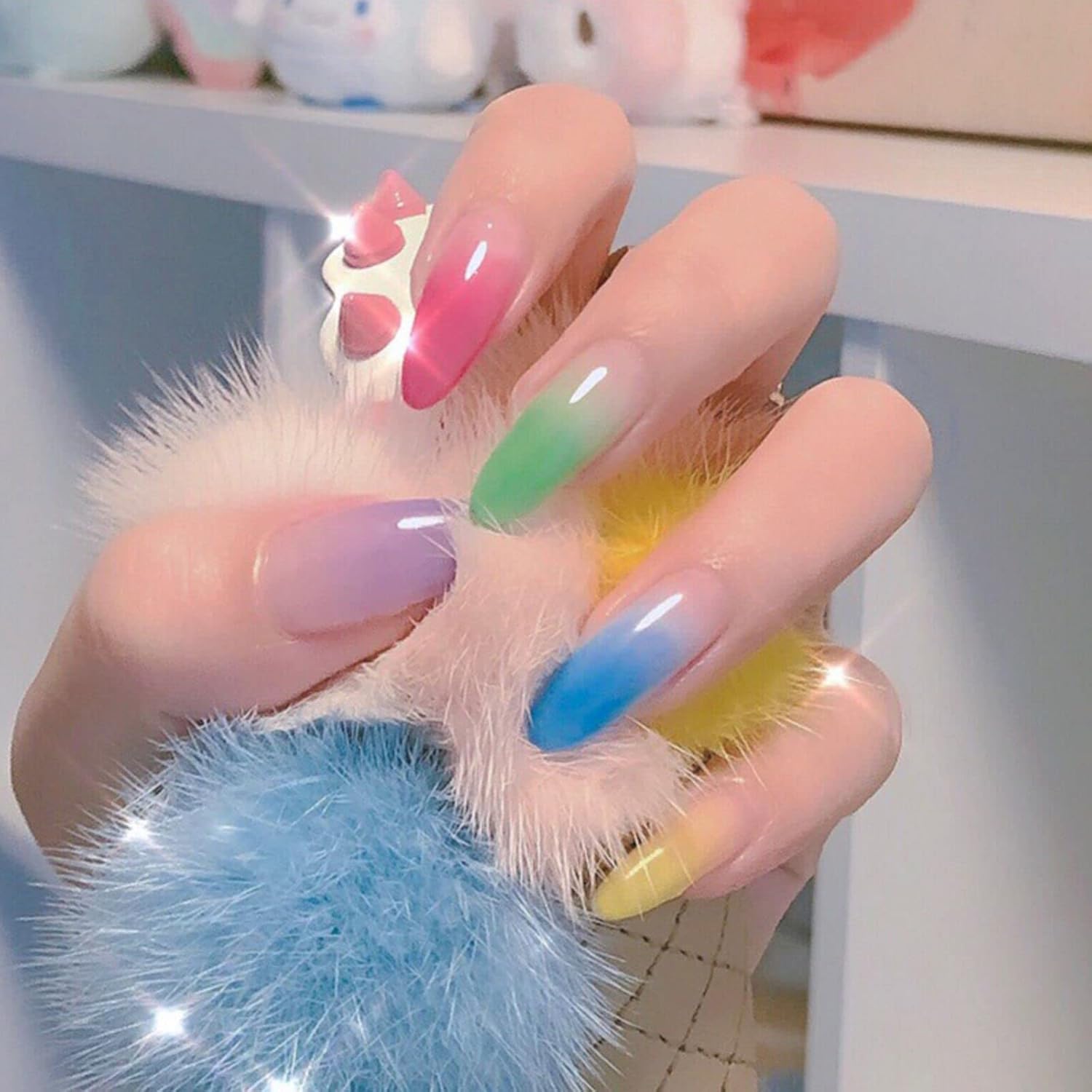 Kit de gel de uñas de 0.5 fl oz, 8 colores constructores de esmalte de uñas de gel de uñas con purpurina, extensión acrílica que cambia de color