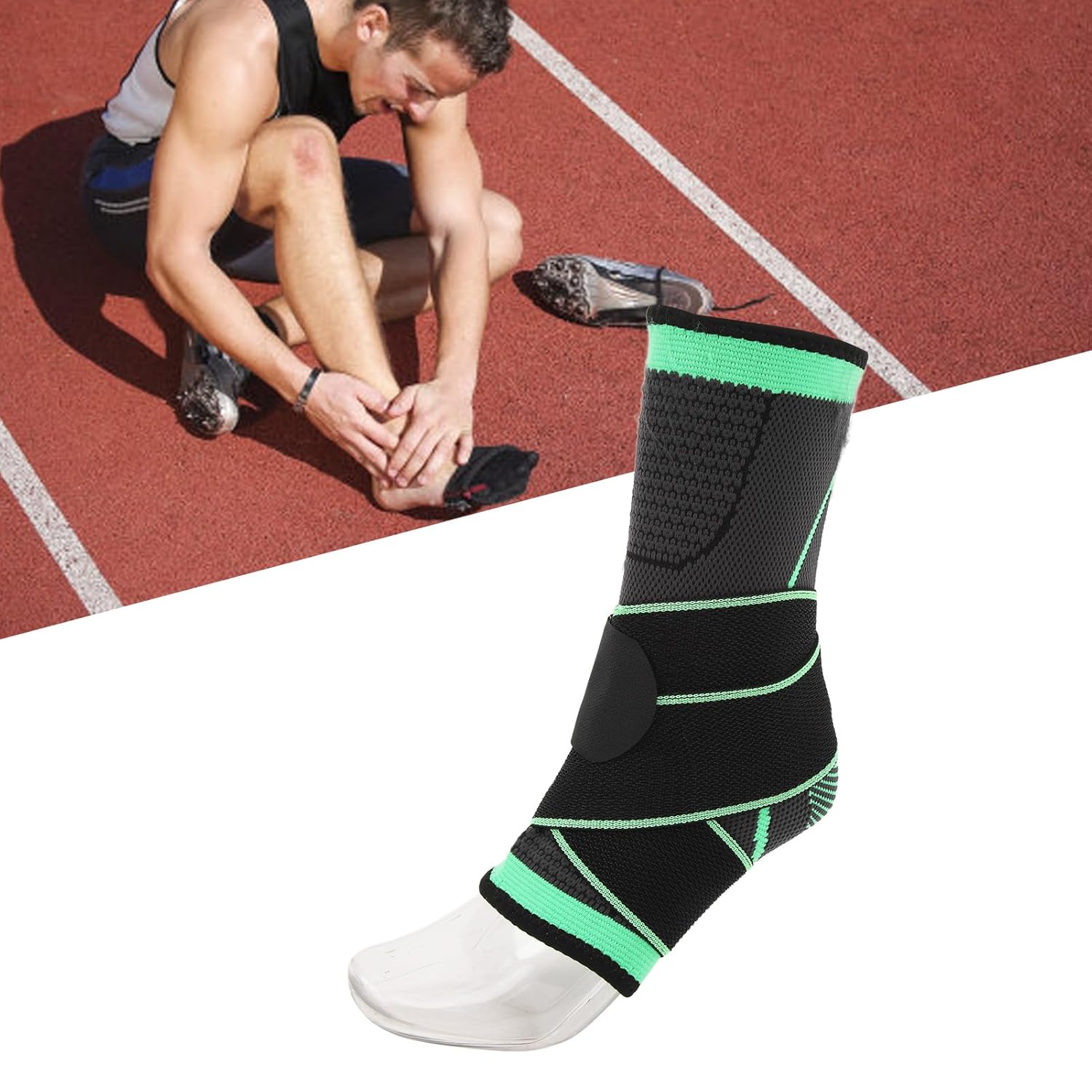 TOPINCN Tobillera de compresión de manga de soporte de nailon para tobillo protección deportiva para mujer y hombre (L)