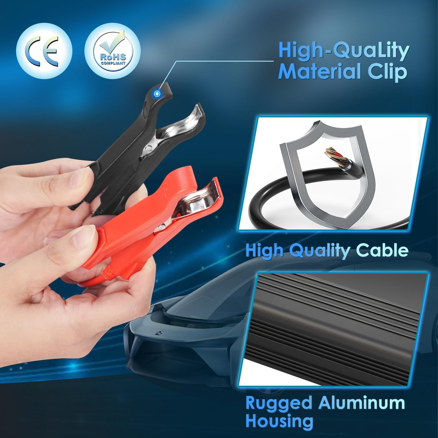 LVYUAN Cargador de batería LiFePO4 de 14.6V 20A, cargador de batería inteligente automático y mantenimiento de desulfatador con chip inteligente