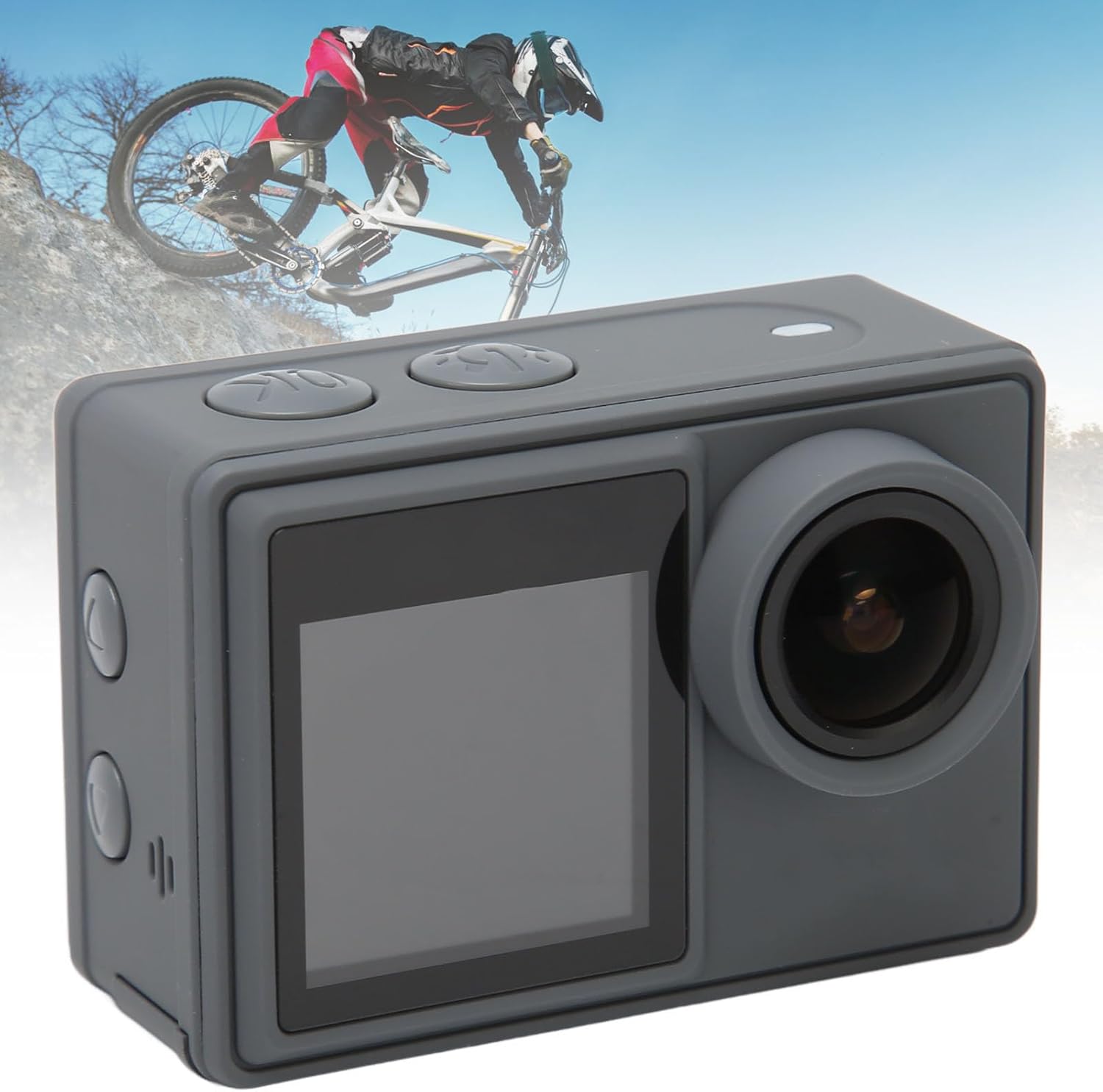 Cámara de acción 4K 30fps WiFi Cámara de acción con pantalla doble, cámara deportiva impermeable subacuática de 98 pies con control remoto y