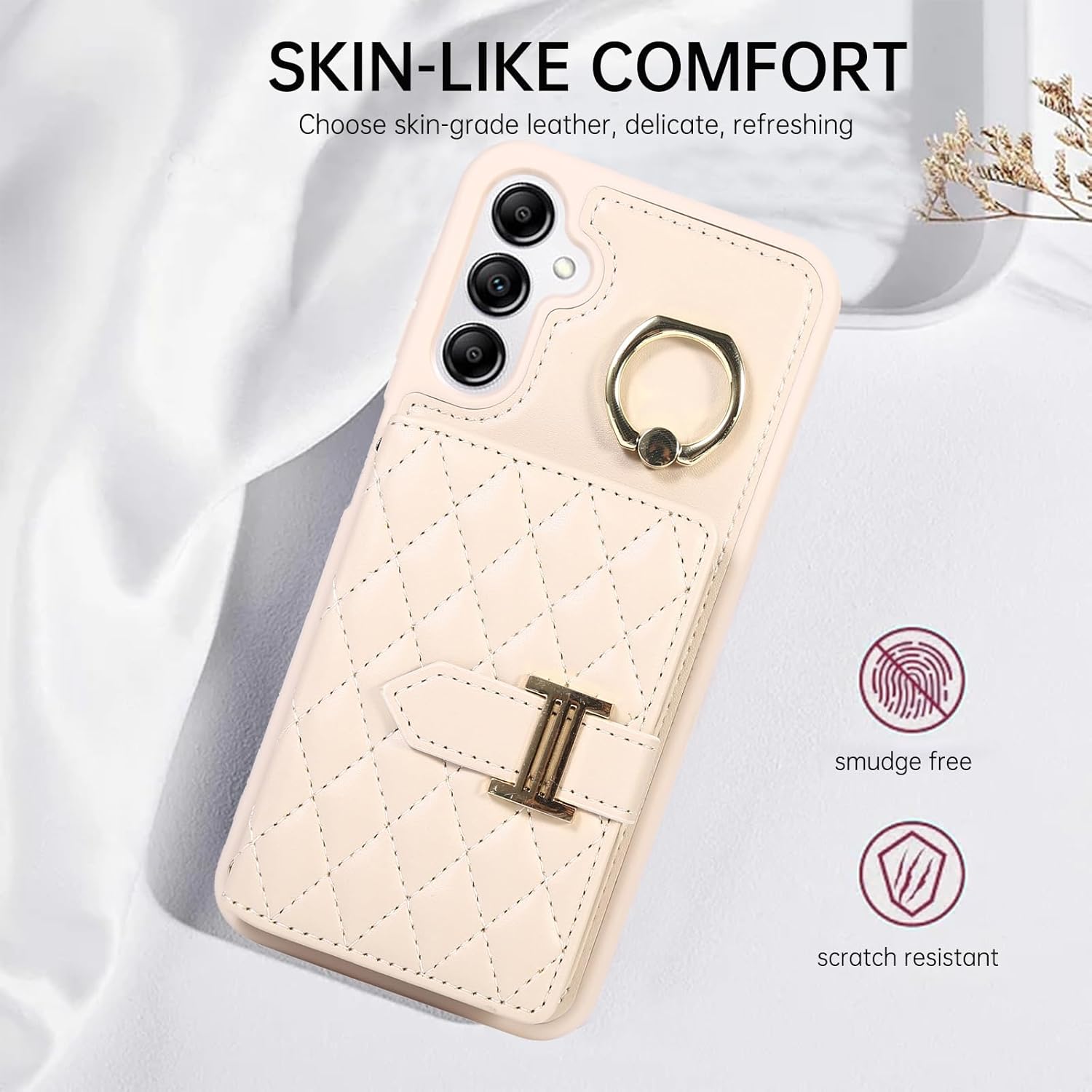 Asuwish Funda para teléfono Samsung Galaxy A14M14 5G con protector de pantalla, soporte para tarjeta de crédito, ranura para tarjeta de crédito,