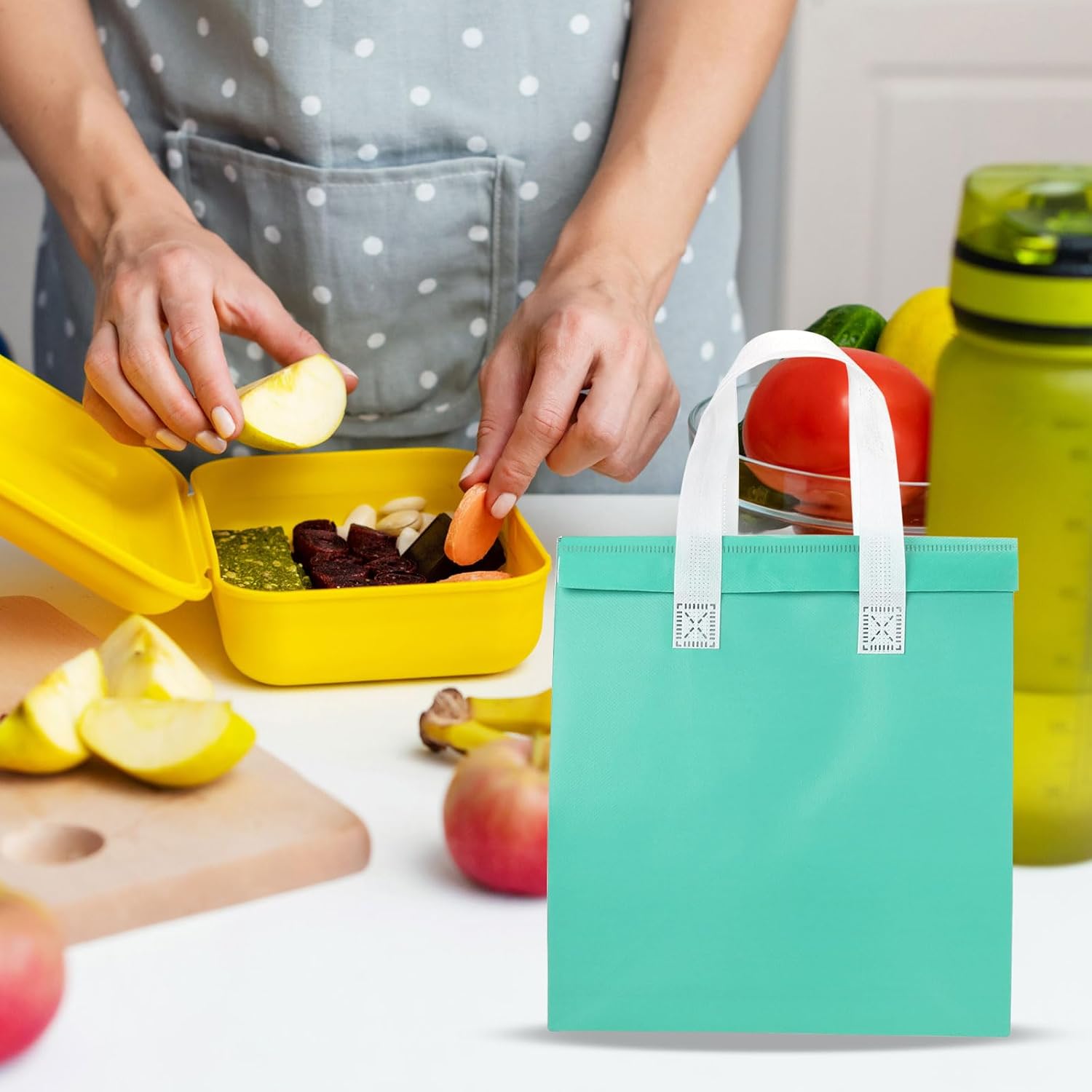 PATIKIL Bolsas aisladas para llevar, 35 bolsas aislantes térmicas de comestibles de 9.4 x 5.9 x 10.2 pulgadas para entrega de alimentos fríos y