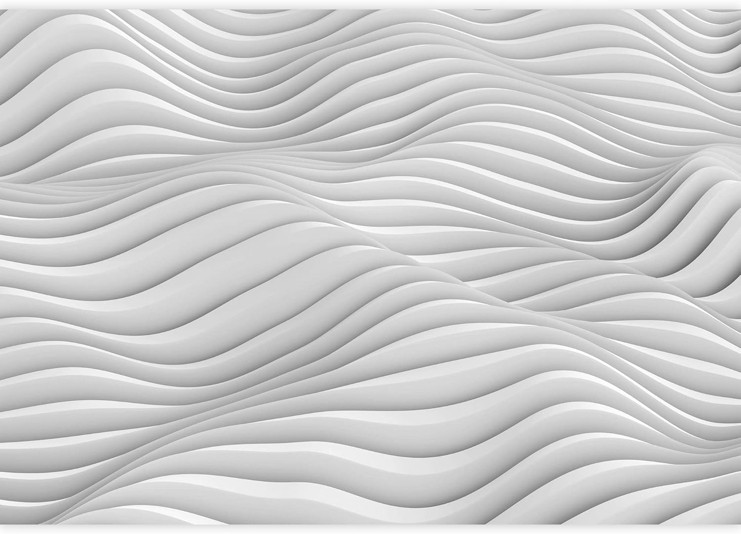 wall26 Adhesivo mural removible para pared, patrón geométrico 3D de ondas blancas, formas abstractas, arte digital, arte moderno, panorama,