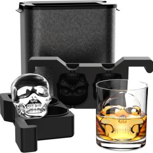 Fabricante de cubitos de hielo con forma de calavera bandeja de cubitos de hielo transparente – 3D Skull Big Ice Ball Maker – Cubos de hielo para Fabricante de cubitos de hielo con forma de calavera bandeja de cubitos de hielo transparente – 3D Skull Big Ice Ball Maker – Cubos de hielo para