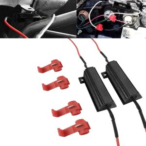2 resistencias de carga de automóvil, 50 W 6 ohmios, resistentes a prueba de agua de bombillas LED de metal para fijar luces intermitentes 2 resistencias de carga de automóvil, 50 W 6 ohmios, resistentes a prueba de agua de bombillas LED de metal para fijar luces intermitentes