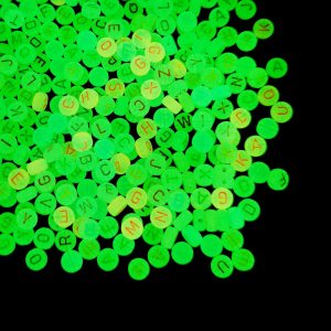500 cuentas de letras brillantes acrílicas luminosas que brillan en la oscuridad, cuentas para hacer pulseras, collares, joyas (letra colorida) 500 cuentas de letras brillantes acrílicas luminosas que brillan en la oscuridad, cuentas para hacer pulseras, collares, joyas (letra colorida)