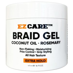 EZCARE Gel trenzado aceite de cocoromerono descamadohidratantecontrol de encrespamientoestilo de agarretextura de todo el cabellosujeción extra (16 EZCARE Gel trenzado aceite de cocoromerono descamadohidratantecontrol de encrespamientoestilo de agarretextura de todo el cabellosujeción extra (16