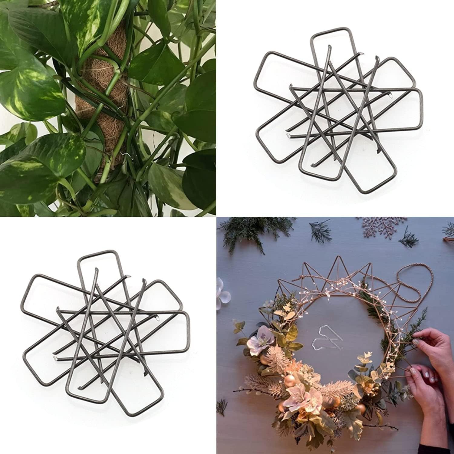 DGBRSM 100 pines en U florales para espuma de poliestireno, coronas de paja, arreglos de vacaciones, proyectos de manualidades (negro, 1.67 pulgadas)