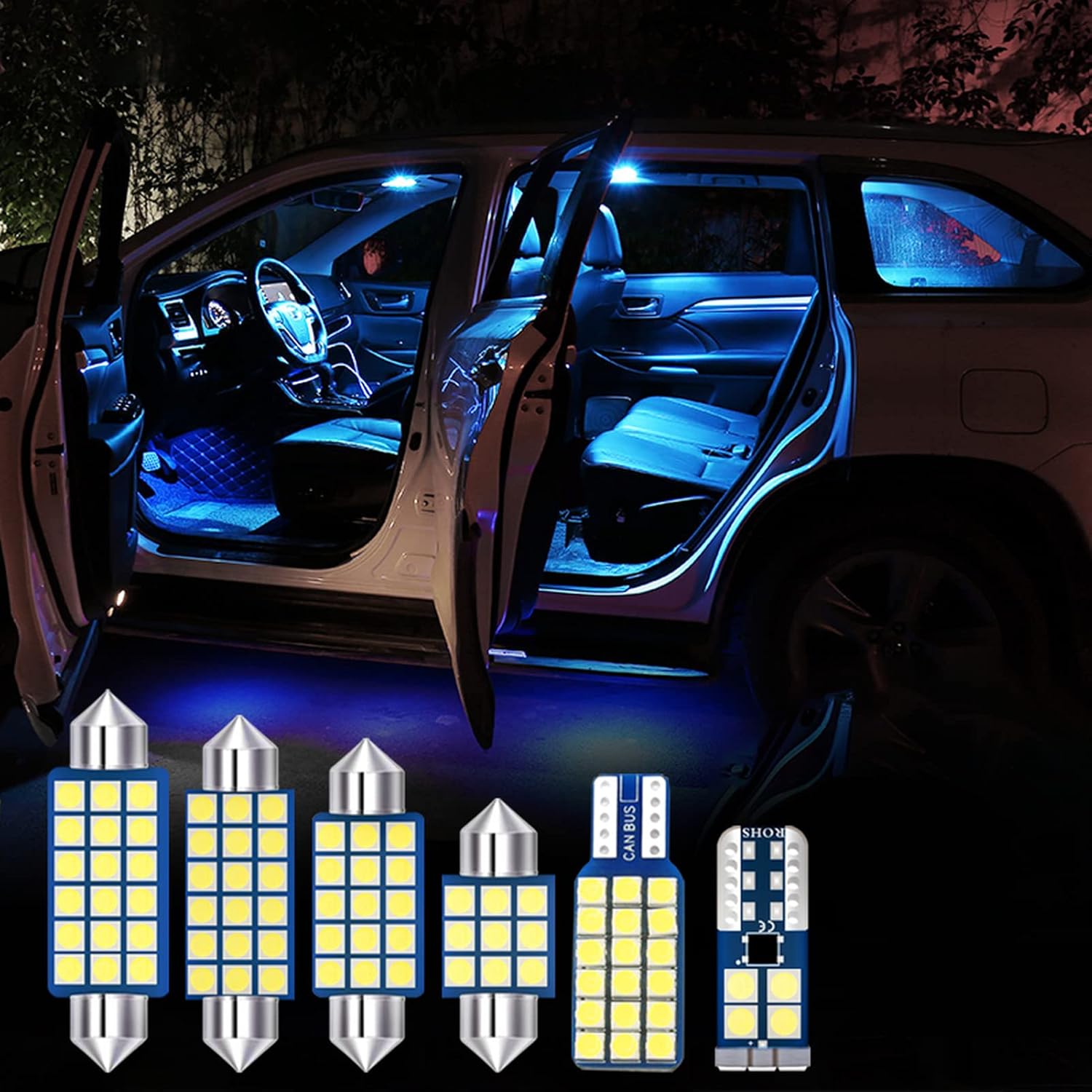 LMLZNP 4 bombillas LED para coche, luces de lectura de cúpula interior, para Nissan Sentra Sylphy B17 2012 2013 2014 2015 2016, accesorios