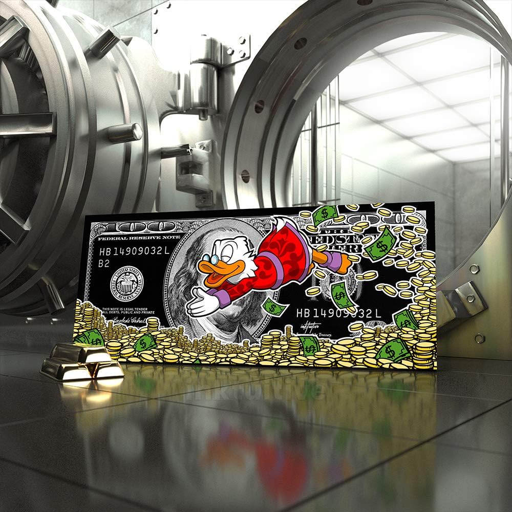 Inktuitive Money Press 100 Dólar Bill Lienzo Arte de Logística de Tienda
