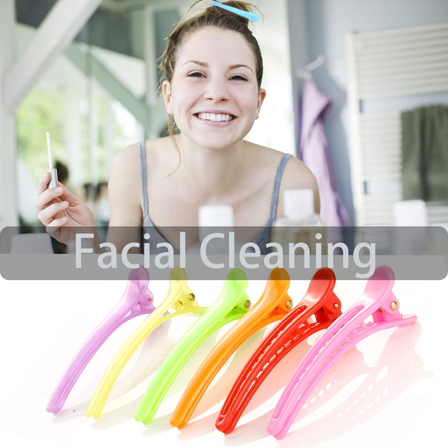 UPINS 30 pinzas para el pelo con pico de pato colorido, clip de cocodrilo para mujeres y niñas, corte de peinado