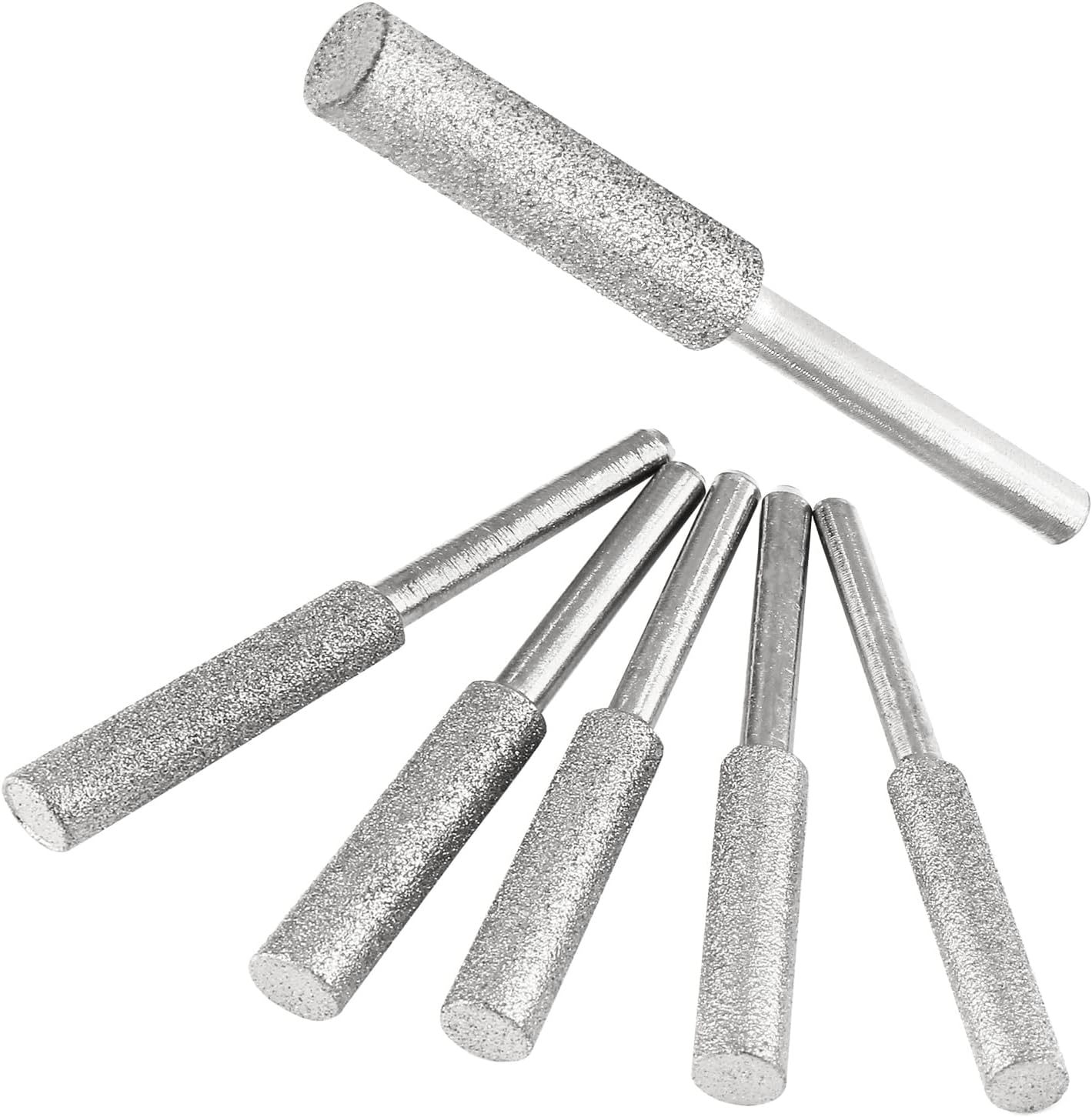 Afilador de motosierra de diamante de 732 pulgadas (0.217 in), 6 piezas, piedras de afilar motosierra de diamante para joyería de madera eléctrica