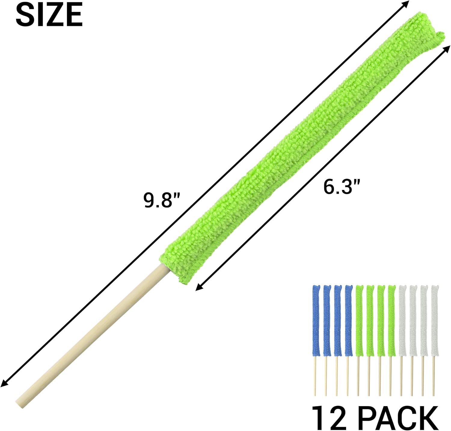 12 piezas de microfibra con detalles de plumero, cepillo de limpieza de hendiduras, plumero de microfibra, mini plumeros para limpiar el hogar,