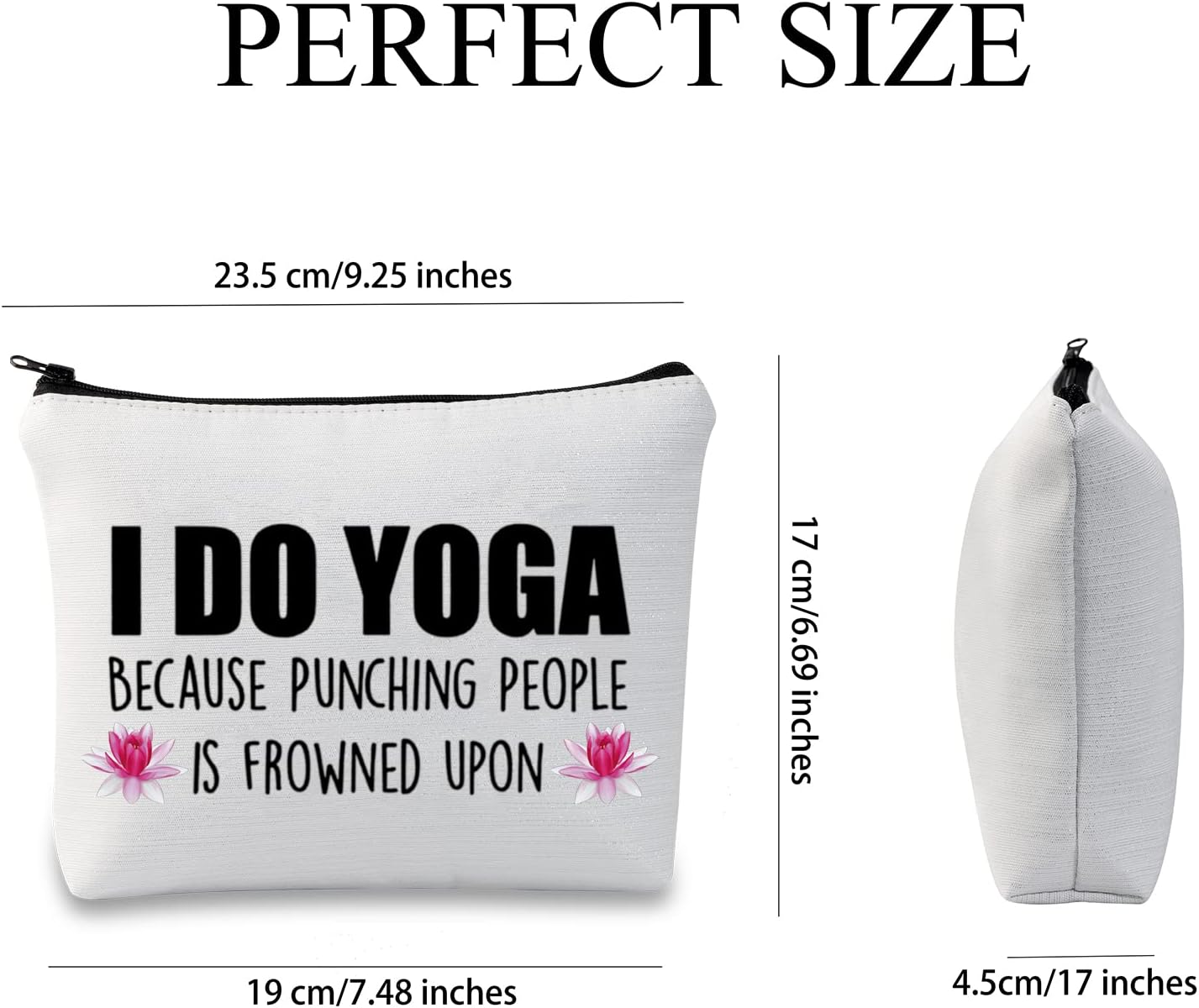 Regalo de yoga, regalo para amantes del yoga, bolsa de maquillaje para instructor de yoga, bolsa de maquillaje I Do Yoga Because Punch People Is