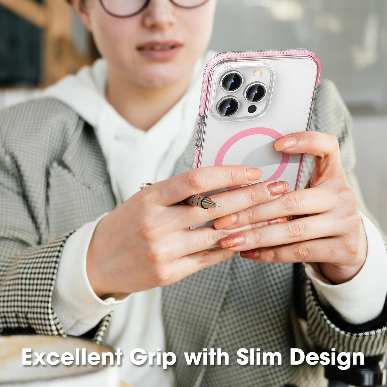 MATEPROX Fundas magnéticas transparentes para iPhone 15 Pro Max, compatibles con MagSafe, transparente, a prueba de golpes, delgada, a prueba de
