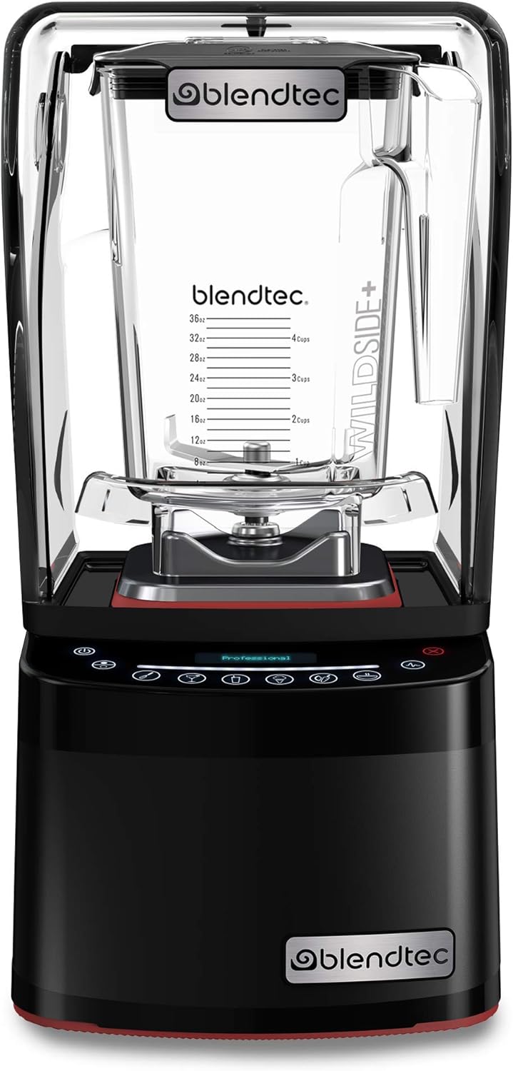 Blendtec Licuadora profesional 800, botella de viaje GO de 34 onzas, tarro WildSide+ de 90 onzas y espátula de cuchara, paquete de licuadora de