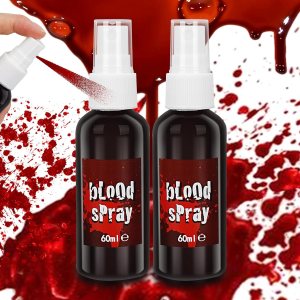 Spray de maquillaje de sangre falsa, paquete de 2 unidades, efectos realistas, sangre falsa lavable para heridas de cicatrices y ropa, sangre falsa Spray de maquillaje de sangre falsa, paquete de 2 unidades, efectos realistas, sangre falsa lavable para heridas de cicatrices y ropa, sangre falsa