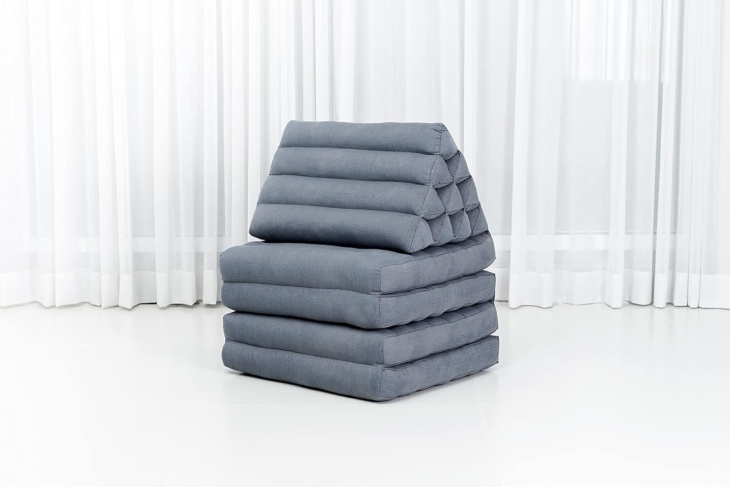 Leewadee Cómodo colchón japonés de suelo, cama tailandesa con cojín triangular, colchón futón, tapete de masaje tailandés extra largo, 89 x 20