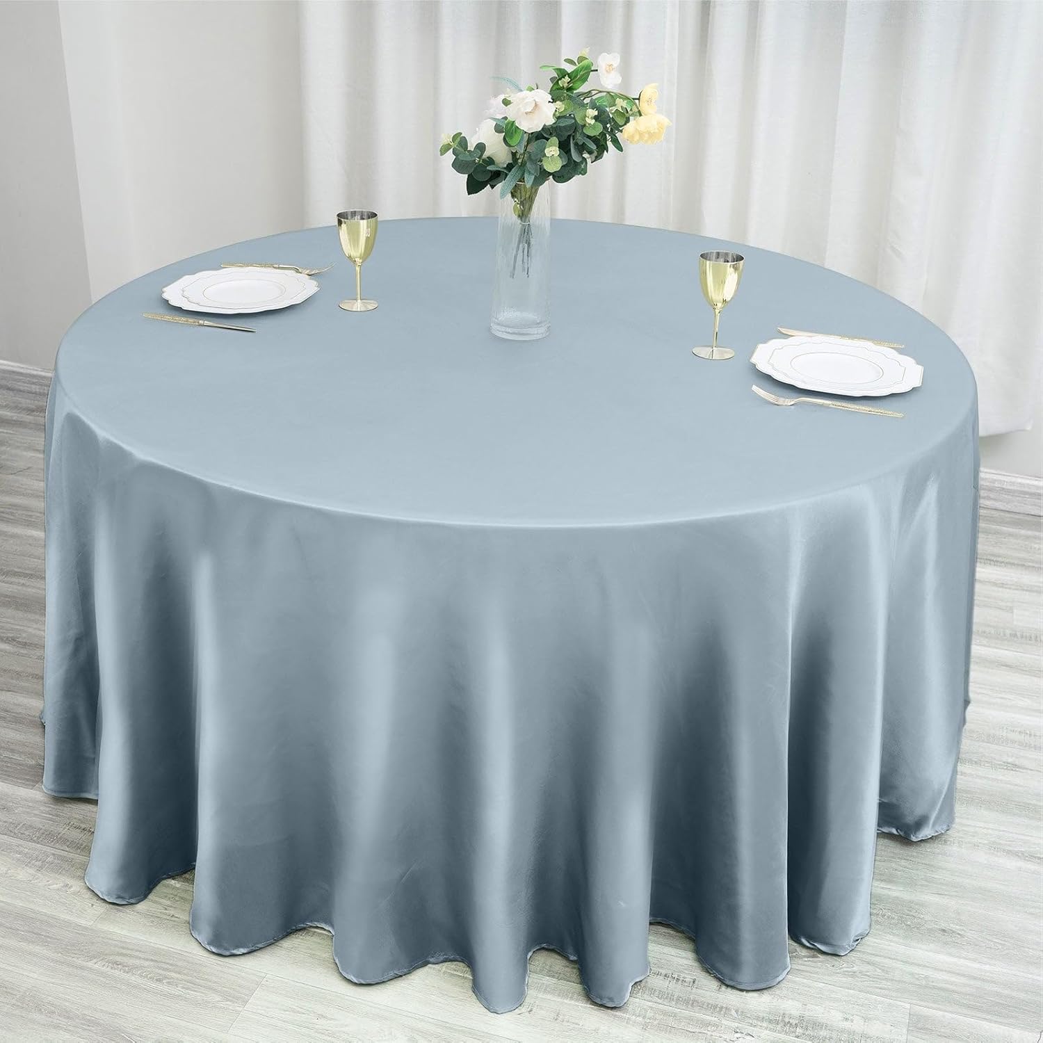 Efavormart – Mantel redondo de satén de 120 pulgadas para cocina, comedor, catering, boda, fiesta de cumpleaños, eventos