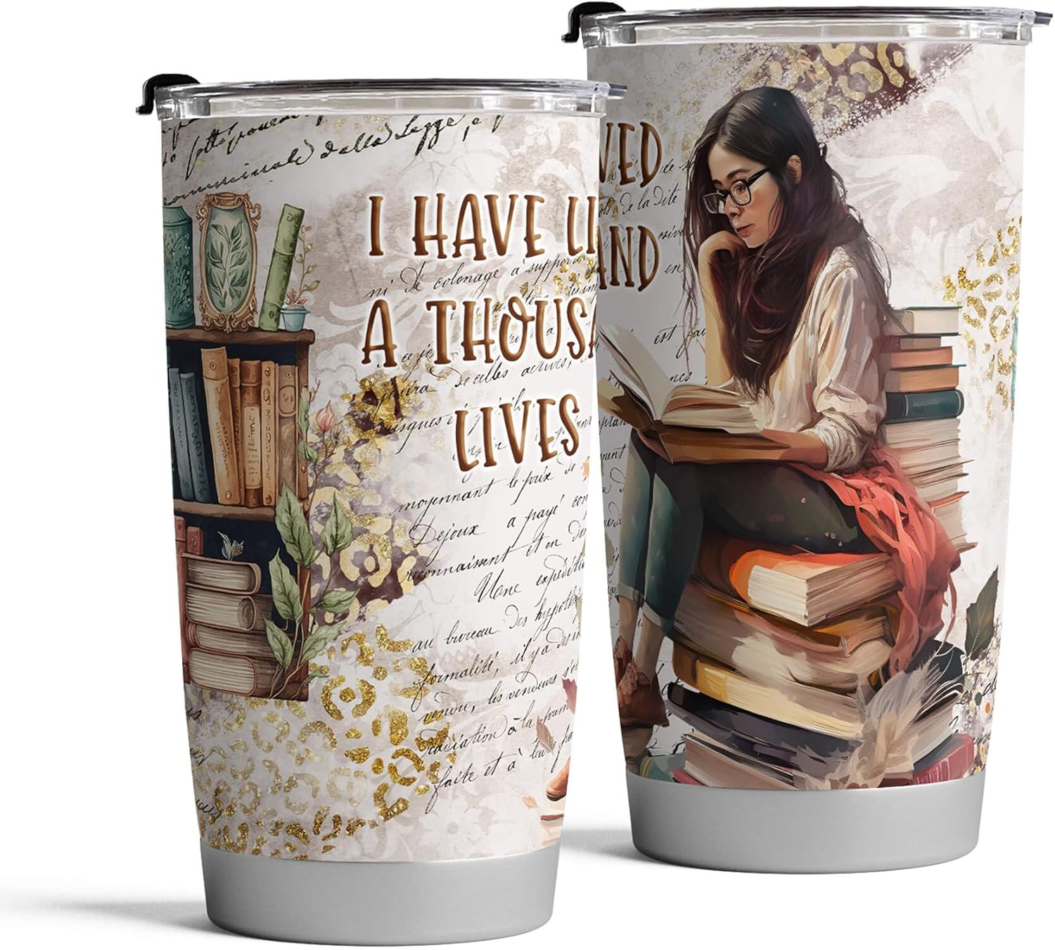 Taza de café con aislamiento térmico de acero inoxidable de 20 onzas, regalos para amantes de los libros, ideas de regalo para amantes de los