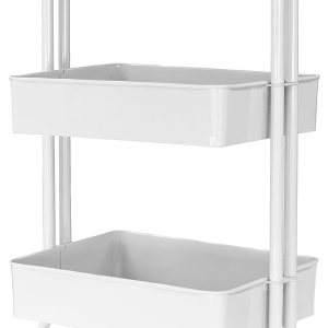 HOMESTEAD Carrito rodante de metal de 3 niveles, fácil de montar, diseño duradero y almacenamiento versátil para el hogar y la oficina HOMESTEAD Carrito rodante de metal de 3 niveles, fácil de montar, diseño duradero y almacenamiento versátil para el hogar y la oficina
