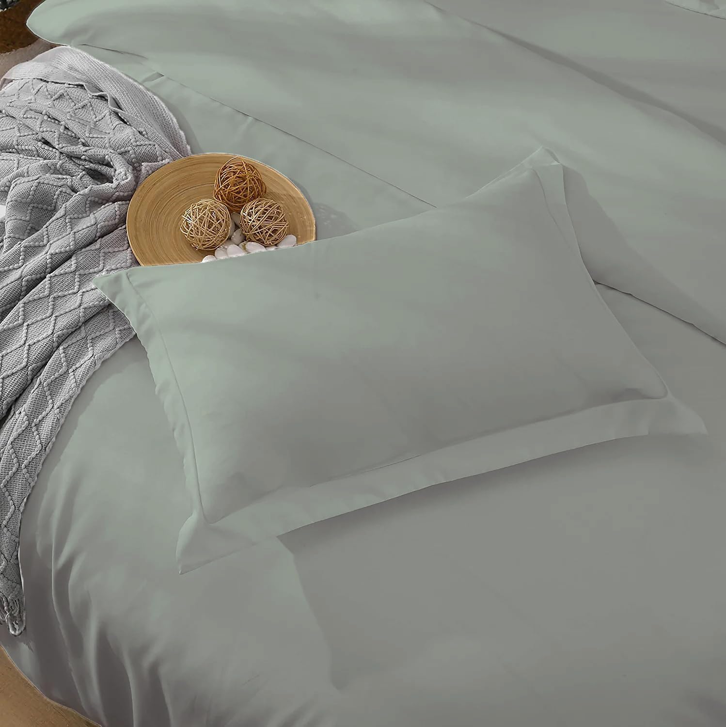 Juego de funda de edredón de 3 piezas de 800 hilos con 2 fundas de almohada, 100% algodón de fibra larga para cama de tamaño King de gran tamaño (98