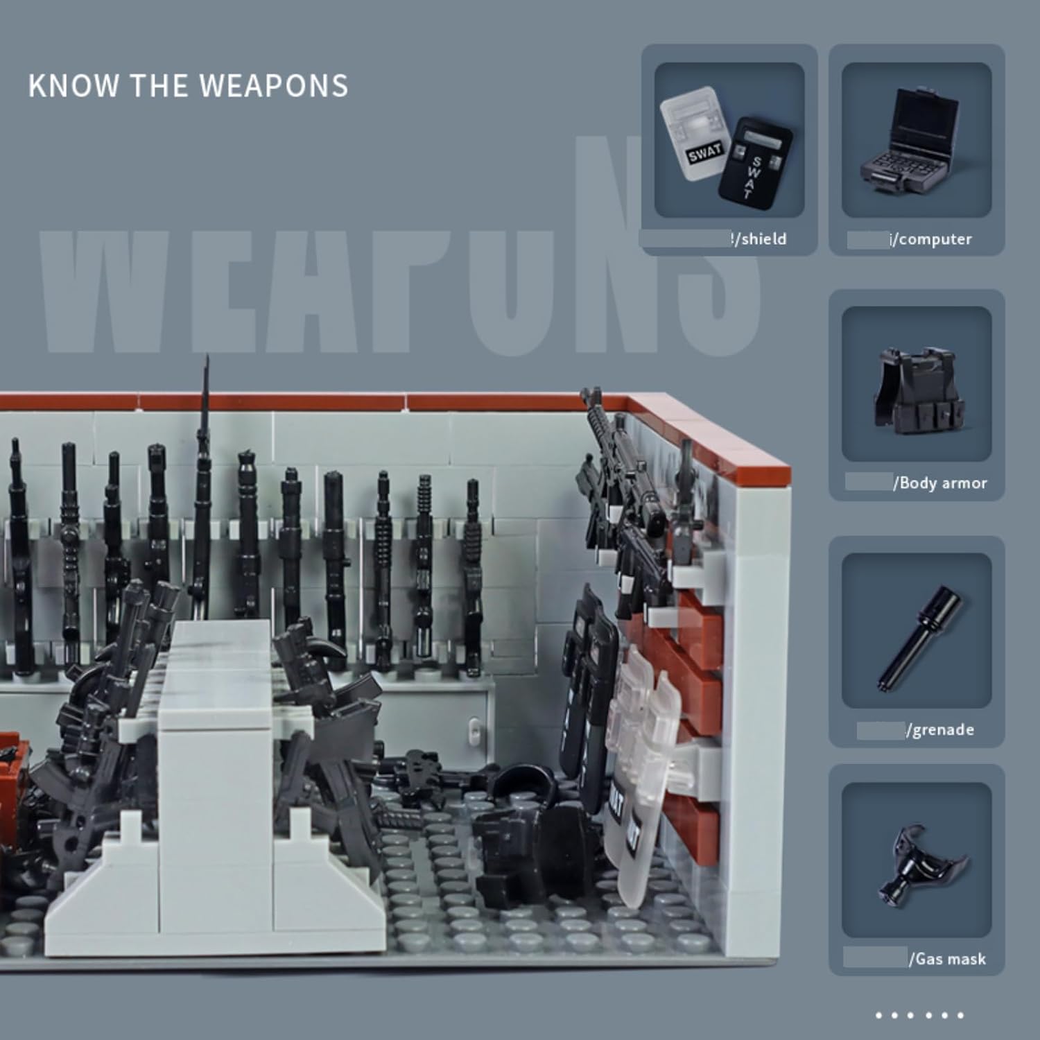 Conjunto de bloques de construcción de base militar, paquete de armas del ejército Ww2, juguete militar, equipo de equipo Swat para niños, paquete