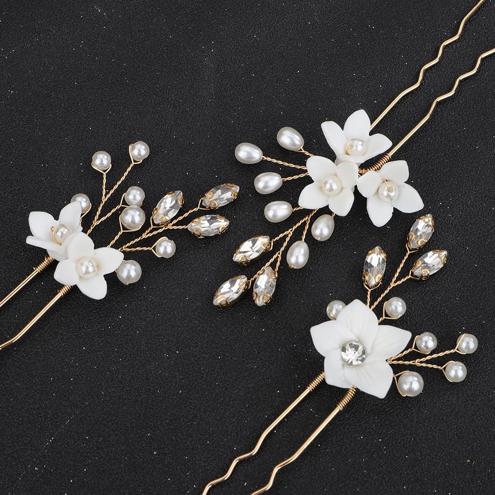 Horquillas para el pelo de boda con diamantes de imitación de perlas, accesorios para el cabello de novia, accesorios para el cabello con perlas de