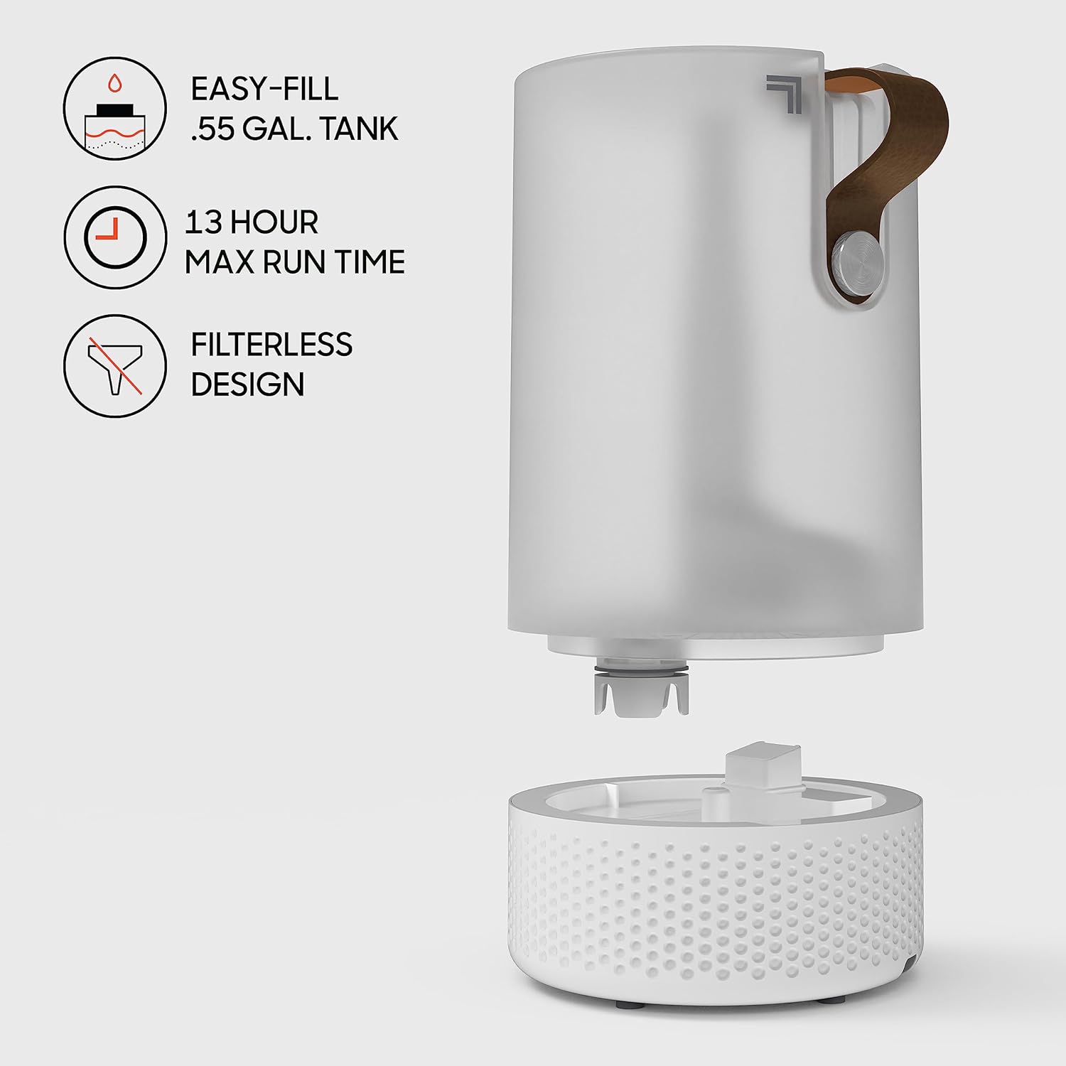 Sharper Image VOTIV 7 Humidificador ultrasónico con luz de vela sin llama, controles táctiles, niebla fría, apagado automático, humidificación sin