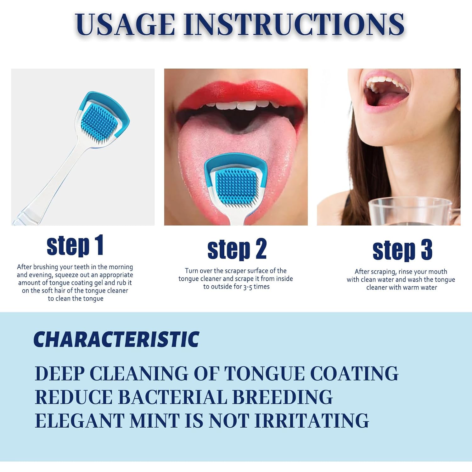 Juego de gel limpiador de lengua, gel limpiador de lengua con cepillo de lengua, raspador de lengua para adultos y niños con gel de limpieza, fácil